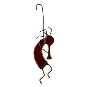 Kokopelli Copper Stained Glass Plant Hanger God Of Fertility Abundance